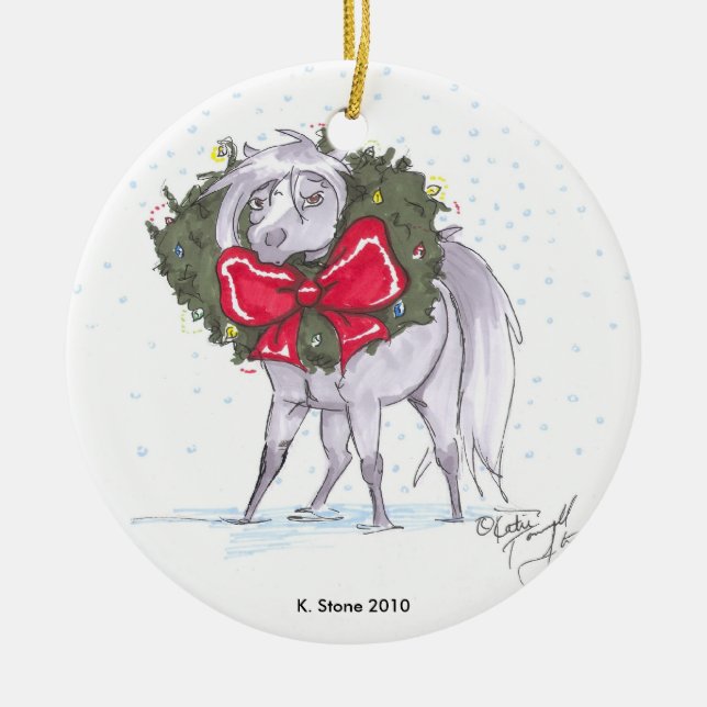 May all your minis be bright ceramic ornament (Front)