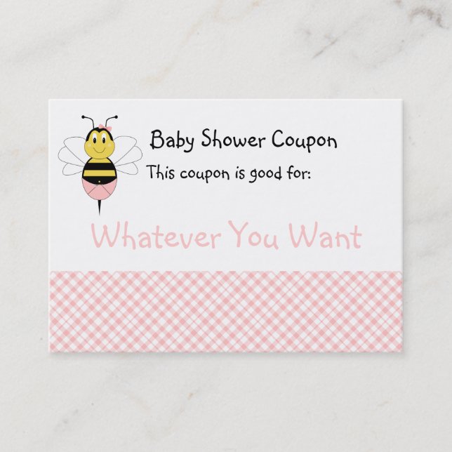 May Bee Bumble Bee Baby shower Coupon (Devant)