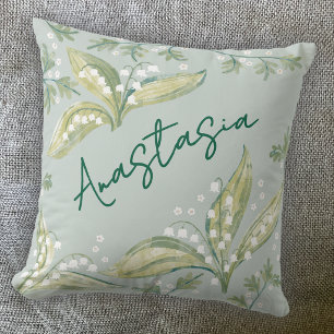 May Birth Month Daffodil Personalized Throw Pillow