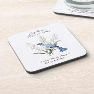 May Birth Month Flower Lily of the Valley Birthday Coaster