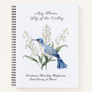 May Birth Month Flower Lily of the Valley Birthday Notebook