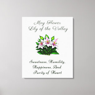 May Birth Month Flower Lily of the Valley Floral Canvas Print