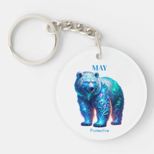 May Birth Month Spirit Animal Bear Keychain