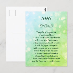 May birthday birthstone Emerald  Postcard