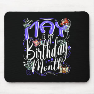 May Birthday Month, Personalized Birth Mouse Pad