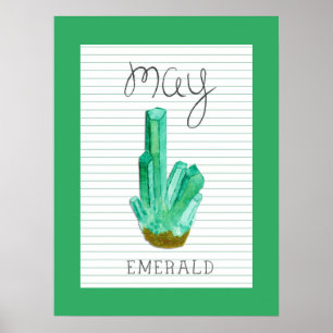 May Birthstone Emerald 18x24 Artwork Poster