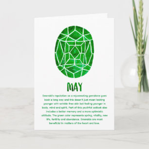 May Birthstone Emerald Birthday Watercolor Card