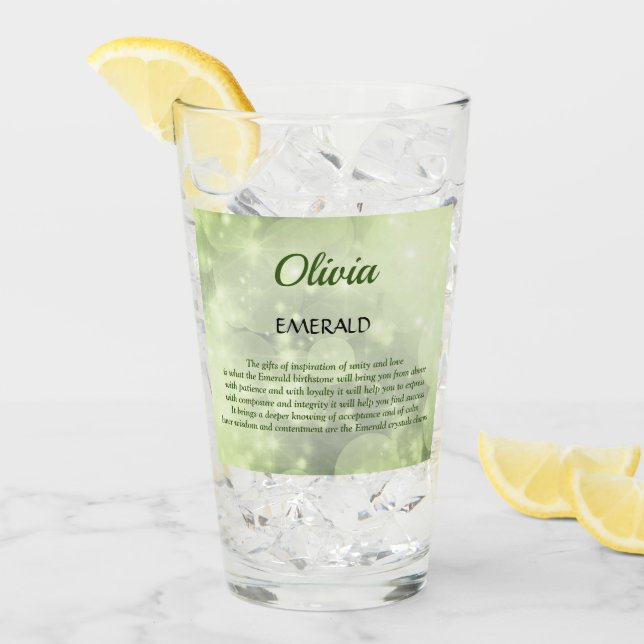 May Birthstone Emerald design  Glass (Front Ice)