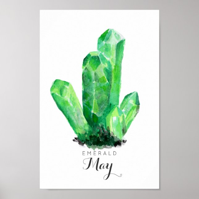 May Birthstone - Emerald Watercolor | Poster (Front)