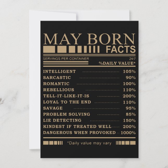 may born birthday t-shirts card (Front)