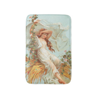 May Christmas be Bright and Happy, Antique Card Bath Mat