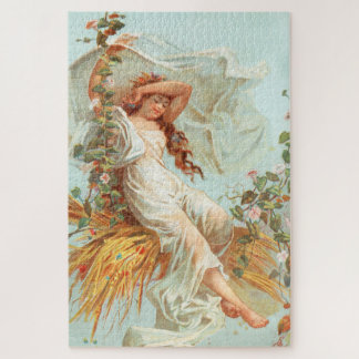 May Christmas be Bright and Happy, Antique Card Jigsaw Puzzle