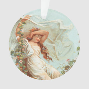 May Christmas be Bright and Happy, Antique Card Ornament