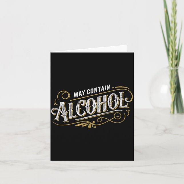 May Contain Alcohol Clic Party Humor  Card (Front)