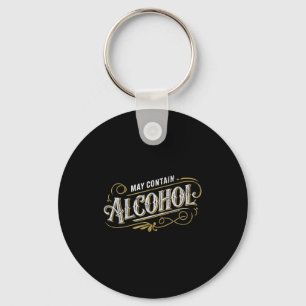 May Contain Alcohol Clic Party Humor Keychain