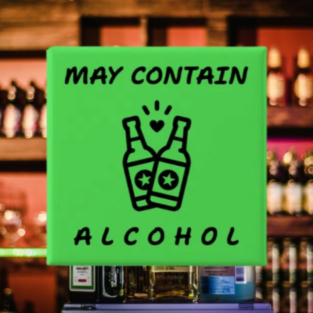 May Contain Alcohol Funny Button – Clinking Bottle (Creator Uploaded)