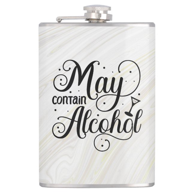 May Contain Alcohol  Hip Flask (Front)