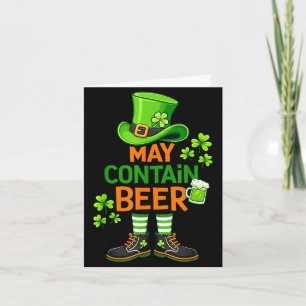 May contain beer funny st patrick day humour  card