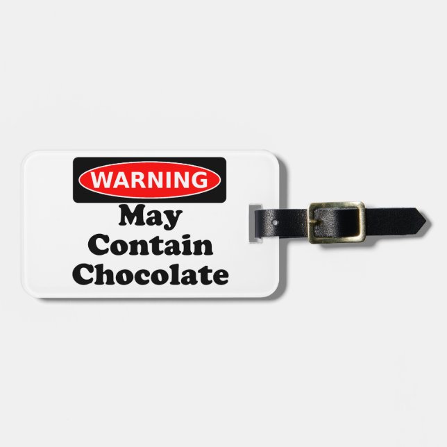 May Contain Chocolate Luggage Tag (Front Horizontal)