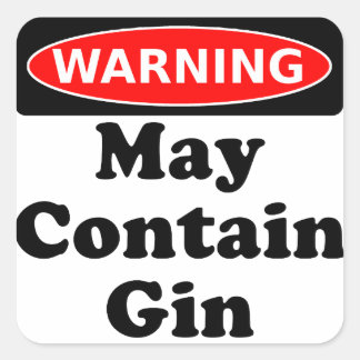 May Contain Gin Square Sticker