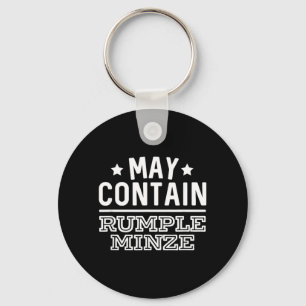 May Contain Rumple Minze Funny Alcohol Bar Crawl Keychain