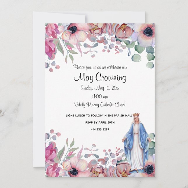 May Crowning Invitations (Front)