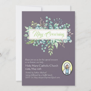 May Crowning Invitations Vierge Marie Invitations