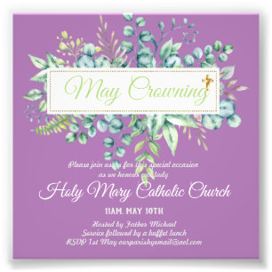May Crowning Invites Virgin Mary Catholic Invites Photo Print