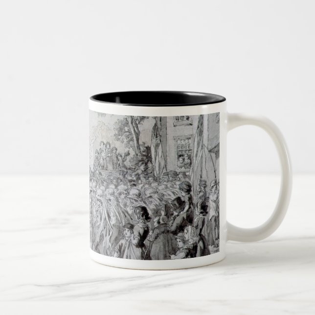 May Day at Bowdon, Cheshire Two-Tone Coffee Mug (Right)