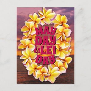 May Day is Lei Day Postcard