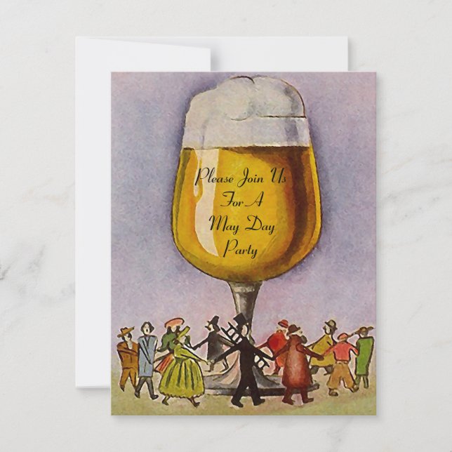 MAY DAY MAYPOLE PARTY INVITATION ~ EZ TO CUSTOMIZE (Front)