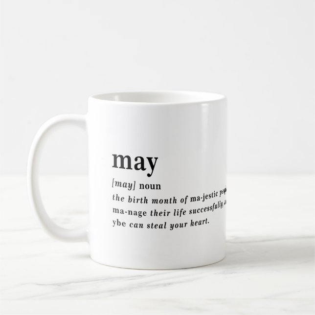 May Definition Birthday Coffee Mug (Left)