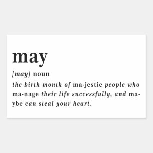 May Definition Birthday Sticker