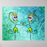 May Flowers Sugar Skull Poster/Print