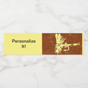 May fly, dry fly, fly tying, fly fishing art water bottle label