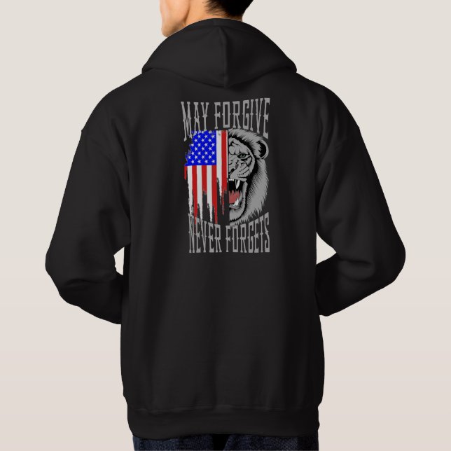 May Forgive, Never Forgets Lion Sweatshirt (Back)