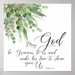 May God be gracious, green and gold leaves Poster