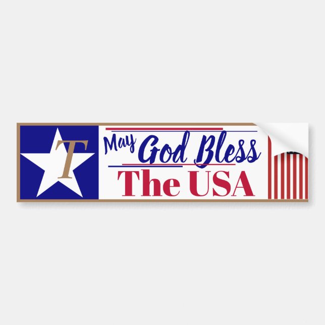 May God Bless the USA Bumper Sticker (Front)