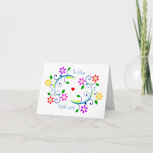 May God Bless You with Flowers, Happy Mother's Day Card (Front)