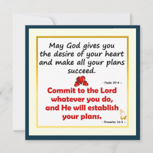 May God Gives You  the Desire of Your Heart  Card