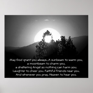 May GOD Grant You Always...Irish Blessing Poster