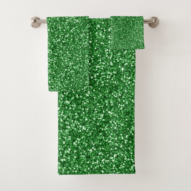 May Green Glitter Bath Towel Set (Insitu)