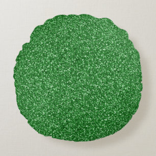 May Green Glitter Round Pillow