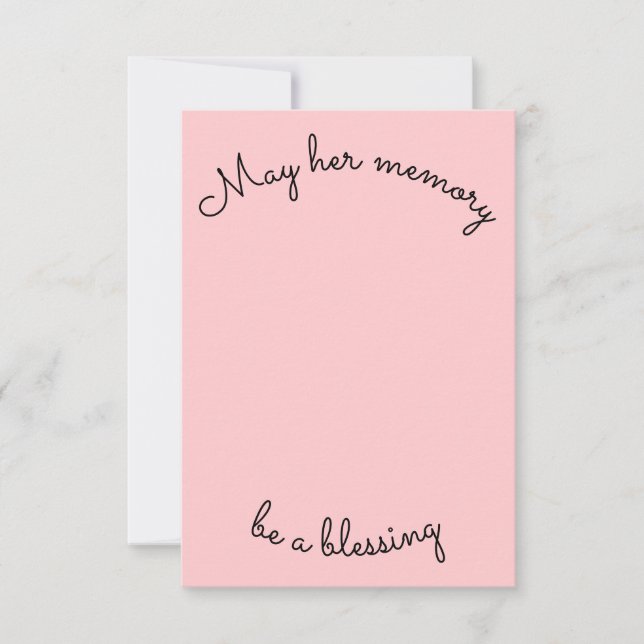 May Her Memory Be A Blessing Card (Front)