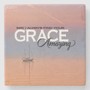 May I Always Find Your Grace Amazing Christian Stone Coaster
