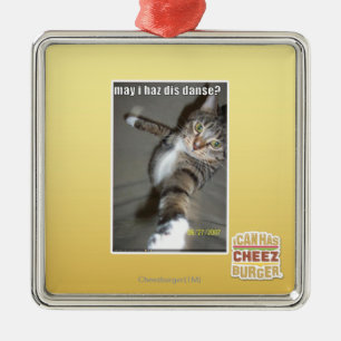 may I haz dis dance? Metal Ornament