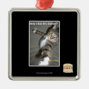 may I haz dis dance? Metal Ornament
