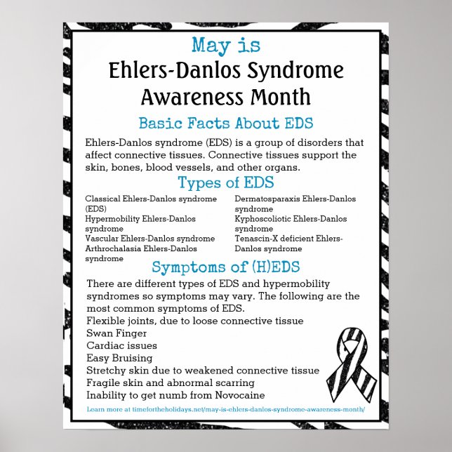 May is Ehlers-Danlos Syndrome Awareness Month Poster (Front)