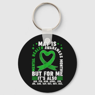 May Is Mental Health Awareness Month Warrior Green Keychain