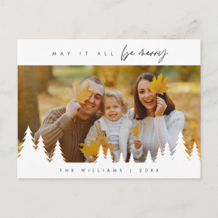 May It All Be Merry, Family Photo, Minimalist Postcard